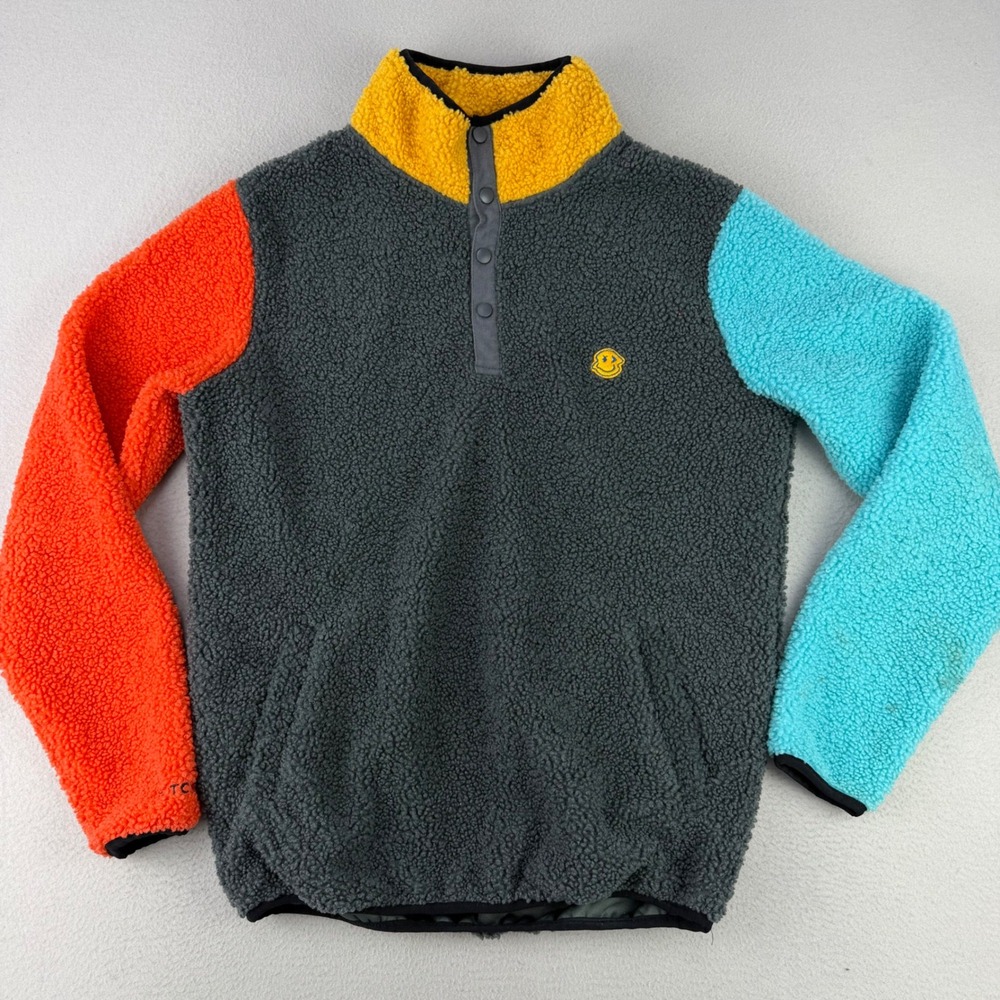 Dutch Bros Sherpa Fleece Pullover Adult Medium Employee Snap-T Barista Coffee